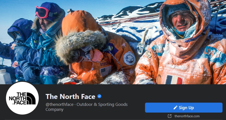 halaman facebook the north face